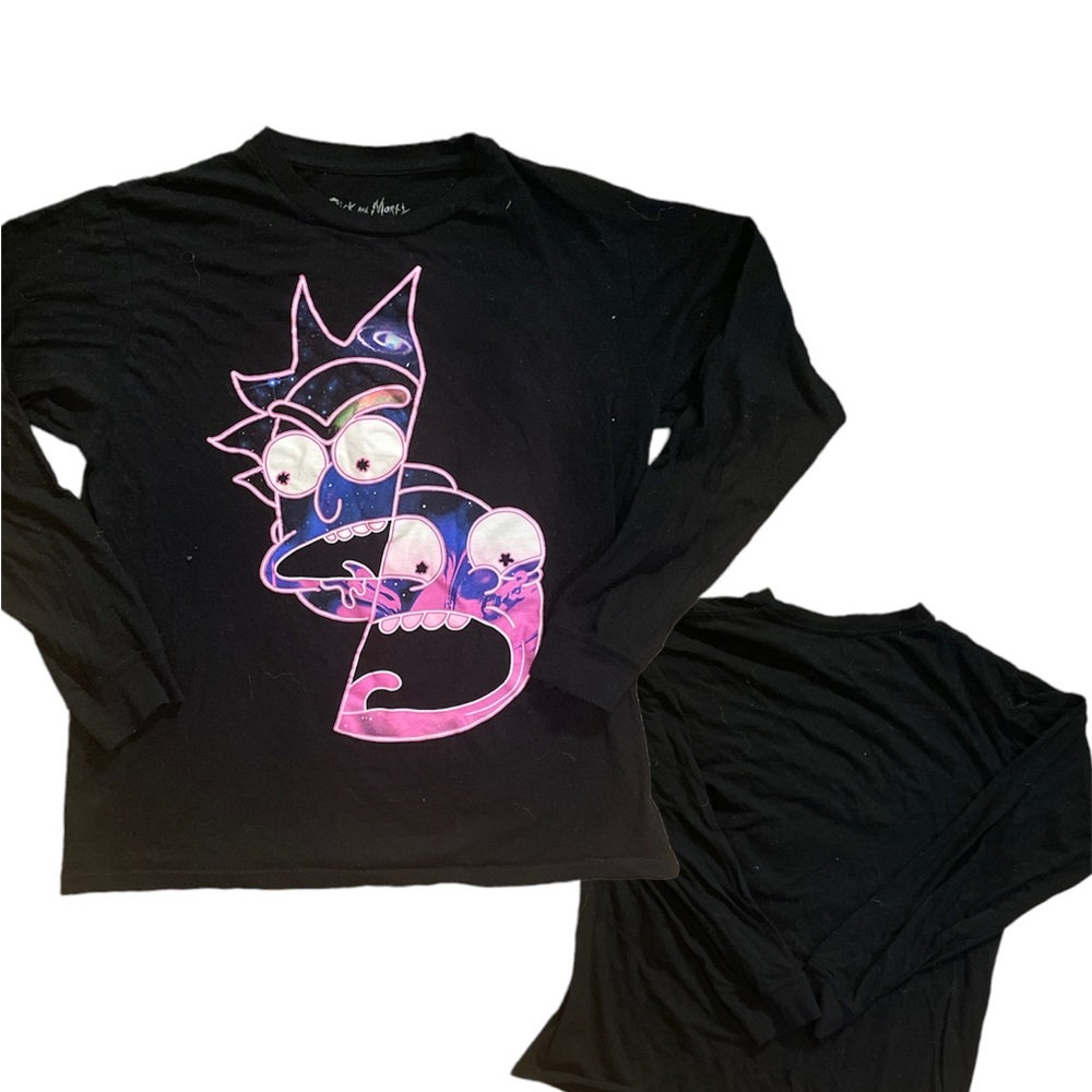 Rick and Morty AdultSwim,black space glow print tee